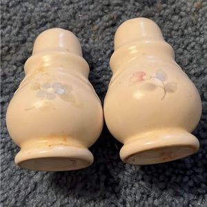 Pair of Pfaltzgraff Salt and Pepper Shakers Retired Tea Rose
